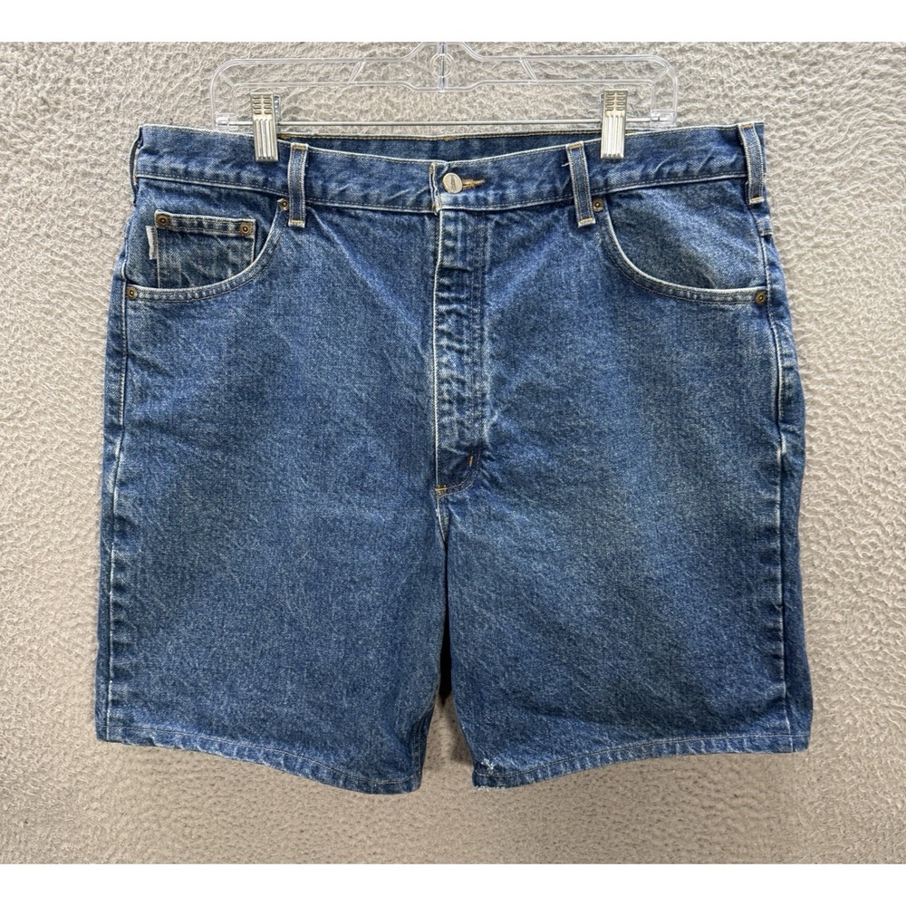 Vintage Carhartt Shorts Mens 40 Blue Denim Jorts‎ Workwear Grunge Y2K B26 DST *